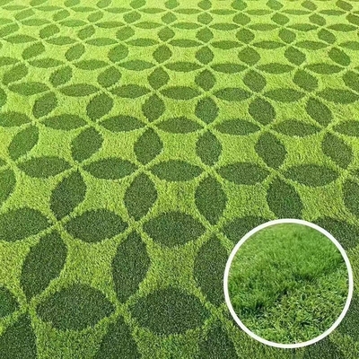 জ্যামিতিক চিত্র কৃত্রিম ঘাস 4 মি ঘাস চিত্র turf.